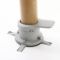 Ombrellone decentrato quadrato in alluminio con base (3 x 3 m) Elyra effetto legno e Antracite