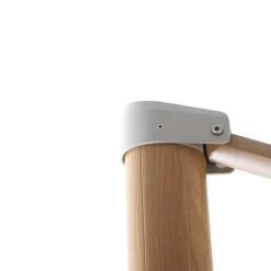 Ombrellone decentrato rettangolare in alluminio con base (3 x 4 m) Elyra effetto legno e Grigio