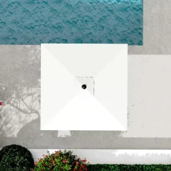 Ombrellone quadrato Alluminio (2,5 X 2,5 m) Yucatan Effetto legno e Bianco