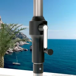 Ombrellone rotondo alluminio (D3,5 m) Yucatan Grigio e Bianco