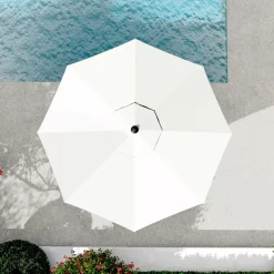 Ombrellone rotondo alluminio (D3,5 m) Yucatan Grigio e Bianco