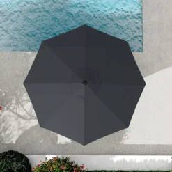 Ombrellone rotondo alluminio (D3,5 cm) Yucutan Grigio e grigio antracite