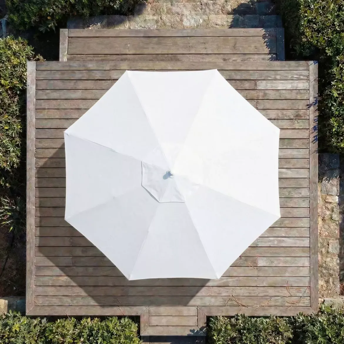 Ombrellone rotondo in alluminio (D3,3 m) Elyra Bianco