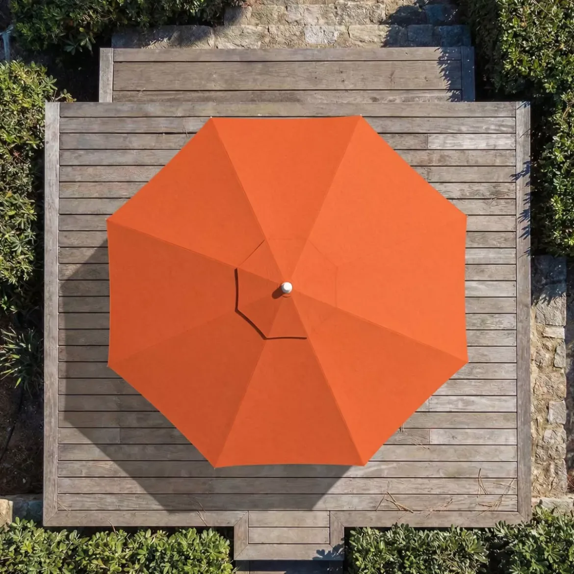 Ombrellone rotondo in alluminio (D3,3 m) Elyra Bianco e Terracotta