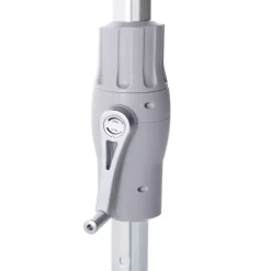 Ombrellone rotondo in alluminio (D3,3 m) Elyra Metallizzato brillante e Bianco