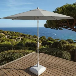 Ombrellone rotondo in alluminio (D3,3 m) Elyra Metallizzato brillante e Grigio
