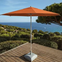 Ombrellone rotondo in alluminio (D3,3 m) Elyra Metallizzato brillante e Terracotta