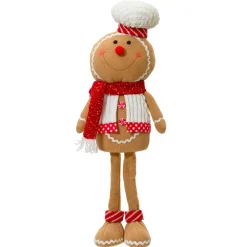 Omino di pan di zenzero in piedi (H57 cm) Camille sciarpa Rossa