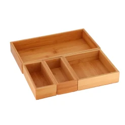 Organizzatore per cassetto bagno 4 scatole in bambù Instant Naturel