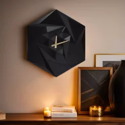 Orologio da parete in legno (D45 cm) Fidji Nero