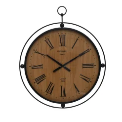 Orologio da parete in metallo (85 cm) Benito Nero