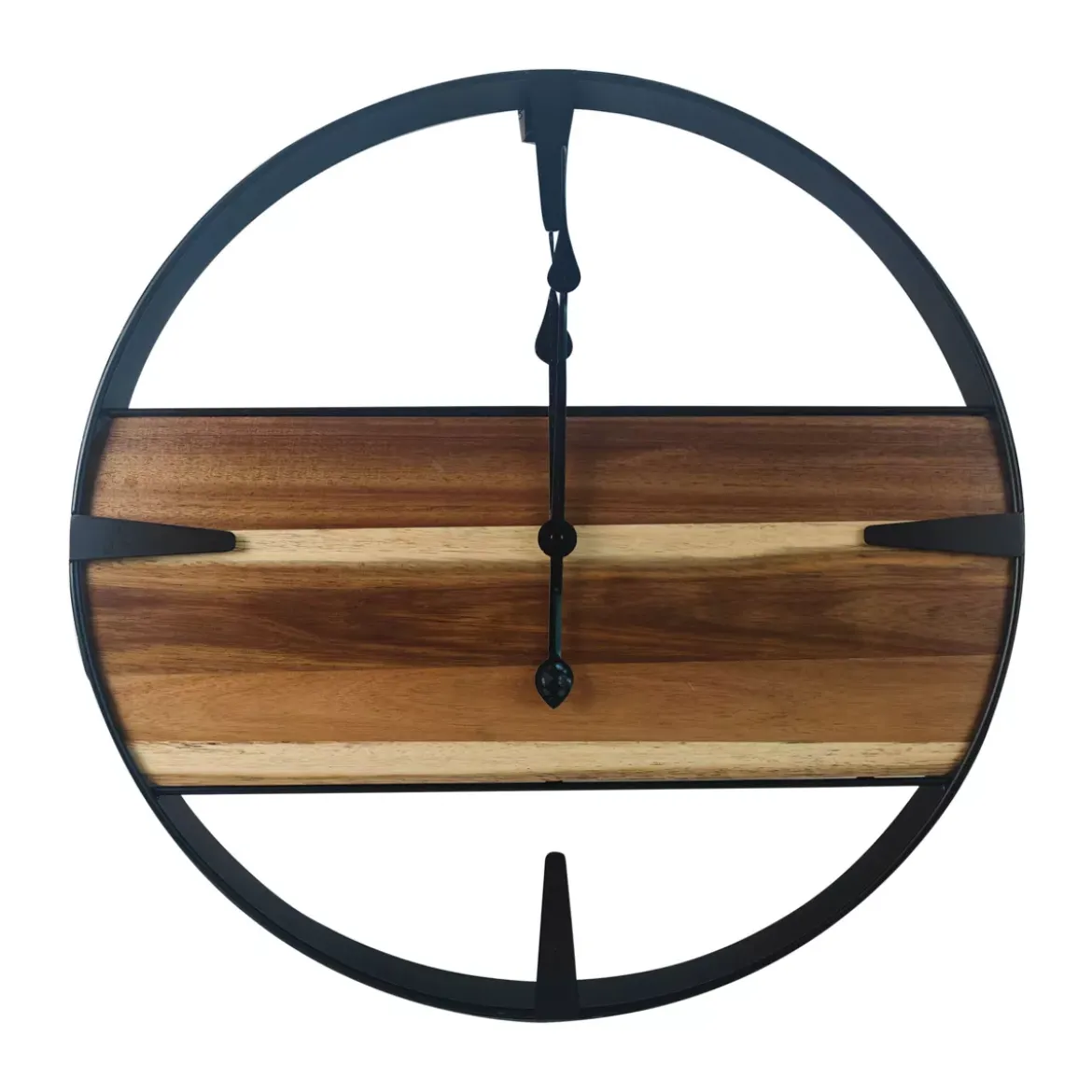 Orologio da parete legno e metallo (D57 cm) Nya Nero