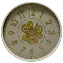 Orologio da parete rotondo in metallo (55 cm) Torino Crema
