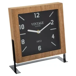 Orologio da tavolo legno (H23 cm) Silence Vintage