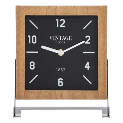 Orologio da tavolo legno (H23 cm) Silence Vintage