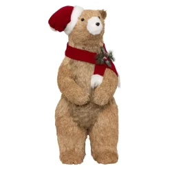 Orso decorativo in legno (H73 cm) Gulliver curioso Marrone chiaro
