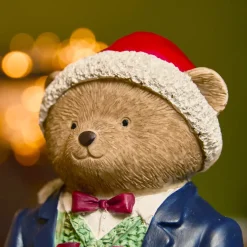 Orso decorativo natalizio (H16 cm) Leo e i suoi regali Multicolore