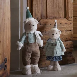 Orso delle nevi (H75 cm) Gabriel Beige e verde chiaro