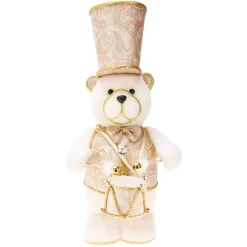 Orso di Natale decorativo (H39 cm) Maestoso musicista Oro