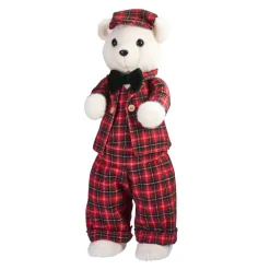Orso di Natale (H52 cm) Teddy a quadri tartan Rosso