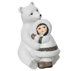 Orso polare decorativo (H16 cm) Esquimau delle Neve Bianco