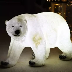 Orso polare luminoso 8 LED (H35 cm) Viken Bianco freddo
