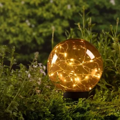 Paletto da giardino solare Crystal 30 LED Arancione
