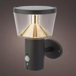 Paletto solare da giardino da parete 40 LED 600 lumen (H23 cm) Orion Grigio antracite