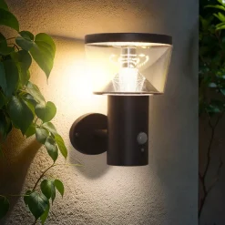 Paletto solare da giardino da parete 40 LED 600 lumen (H23 cm) Orion Grigio antracite