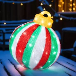 Palla di Natale gigante luminosa 80 LED (H39 cm) Circus Multicolore e bianco freddo