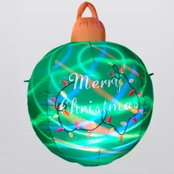 Palla di Natale gonfiabile e luminosa LED (D90 cm) Merry Christmas Verde