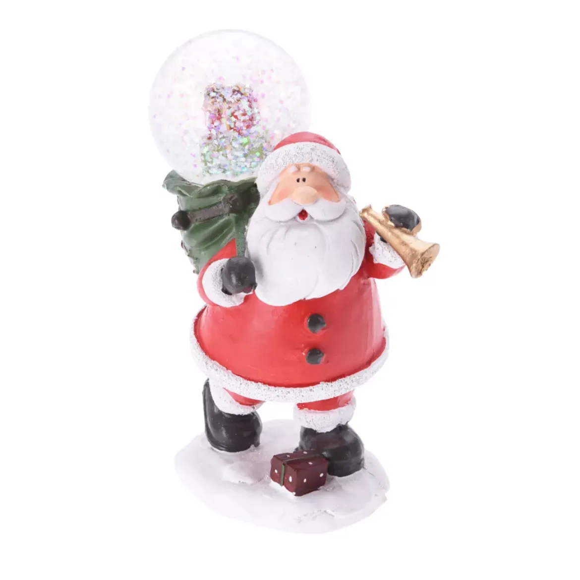 Palla di neve (D13 cm) Piccolo Babbo Natale Rosso