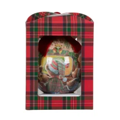 Pallina di Natale (D100 mm) Piccoli orsetti Bordeaux