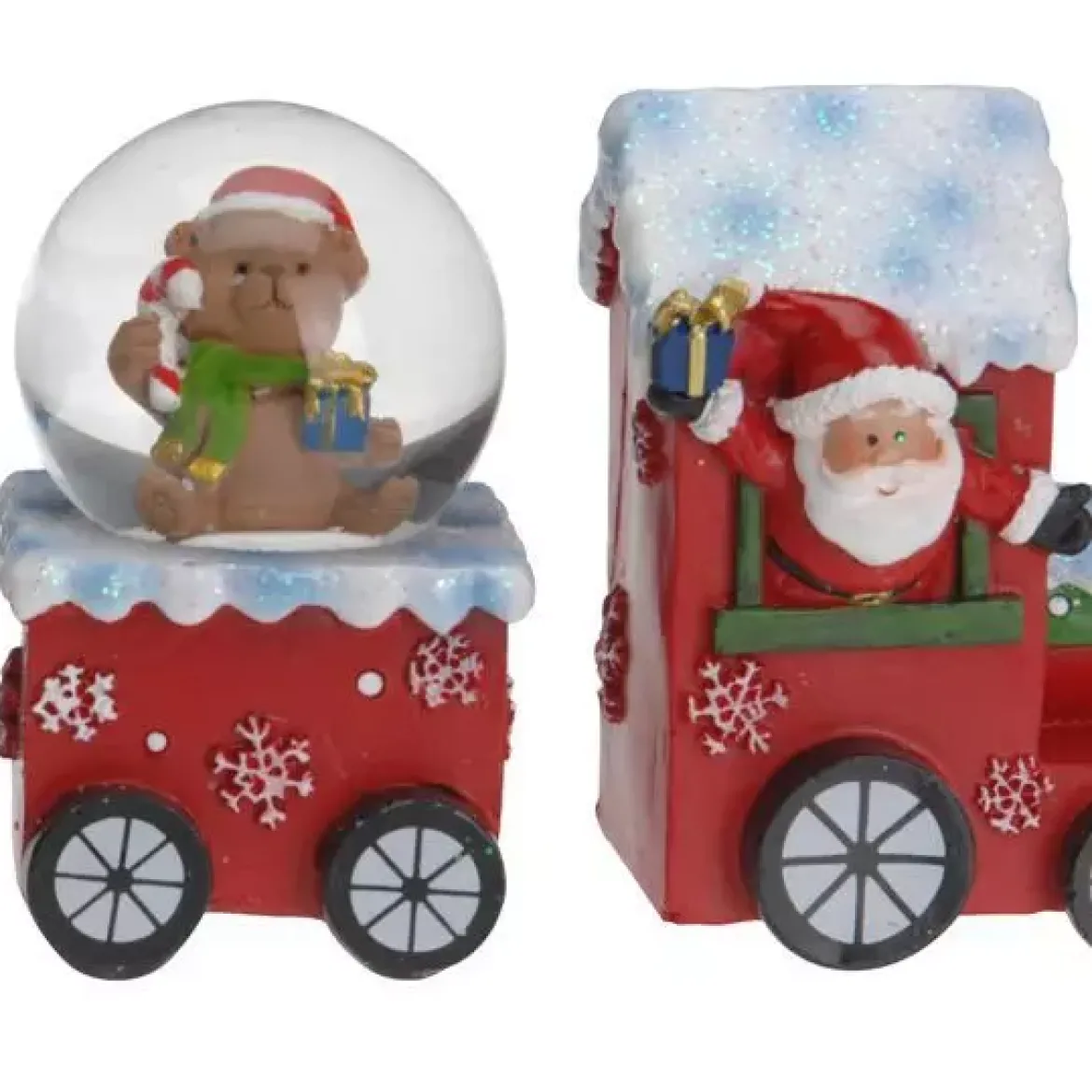 Pallina di neve (H8 cm) Treno di Natale Felice