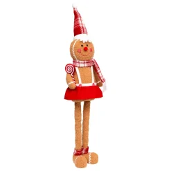 Pan di zenzero con gambe telescopiche (H89 cm) Miss Natale Marrone chiaro
