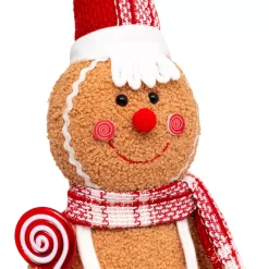 Pan di zenzero con gambe telescopiche (H89 cm) Miss Natale Marrone chiaro