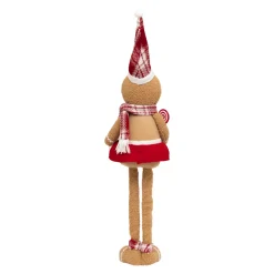 Pan di zenzero con gambe telescopiche (H89 cm) Miss Natale Marrone chiaro