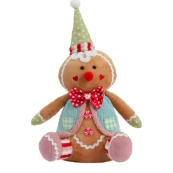 Pan di zenzero decorativo seduto (H40 cm) Johnny il Clown Multicolore