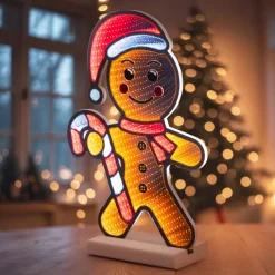 Pan di zenzero luminoso 201 LED (H38 cm) Bastoncino di zucchero Infinity Multicolore