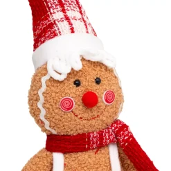 Pan di zenzero seduto (H43 cm) Miss Natale Marrone chiaro