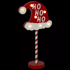 Pannello luminoso a pile (H41 cm) Ho Ho Ho Rosso