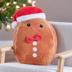 Peluche (H35 cm) Pan di zenzero allegro Marrone e rosso