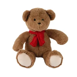 Peluche morbida (H30 cm) Oscar e sciarpa Rossa