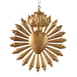 Pendente di Natale in metallo (D14 cm) Exvoto di Natale Oro antico