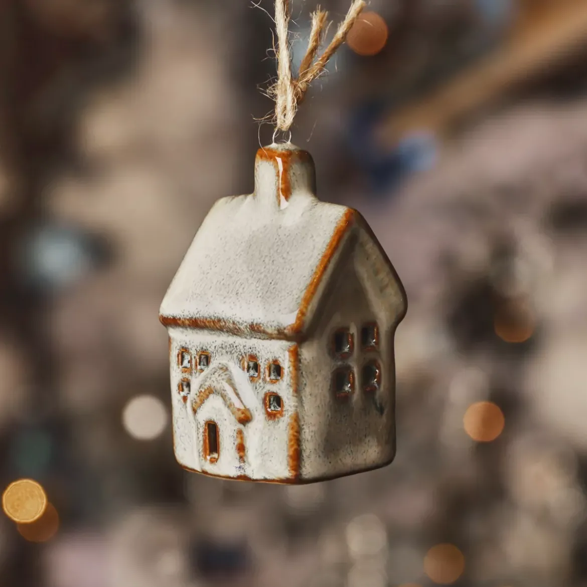 Pendente di Natale in porcellana (H7 cm) Dolce Casa Beige