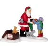 Personaggi Lemax Babbo Natale con gattini