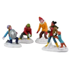 Personaggi Lemax (Set di 4) Battaglia nella neve