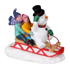 Personaggi Lemax Slittino con Frosty il pupazzo di neve