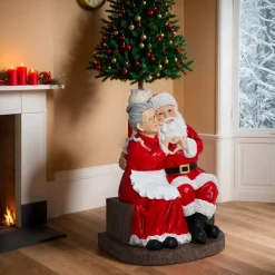 Piede di albero gigante (H97 cm) Babbo e Mamma Natale