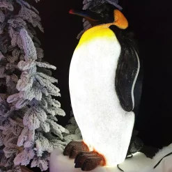 Pinguino luminoso fibra di vetro 8 LED (50 cm) Zélian Bianco freddo